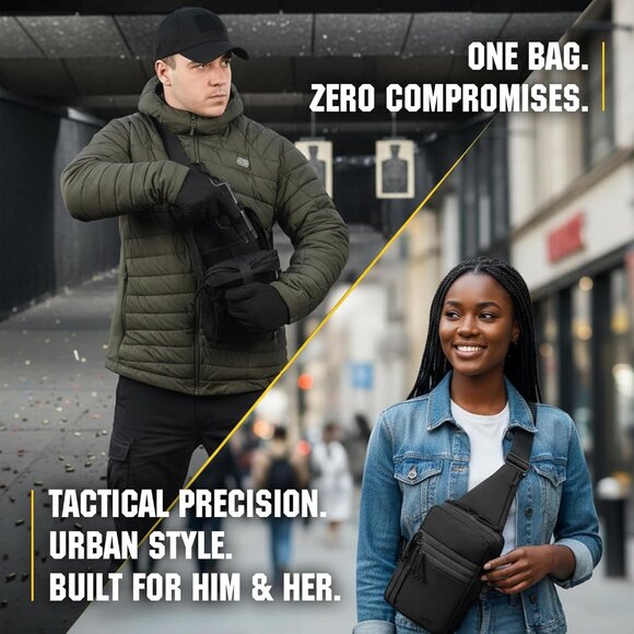CCW for Men & Women - EDC Shoulder Bag Tactical - Crossbody Concealed Carry Bag - Picture 2 of 7